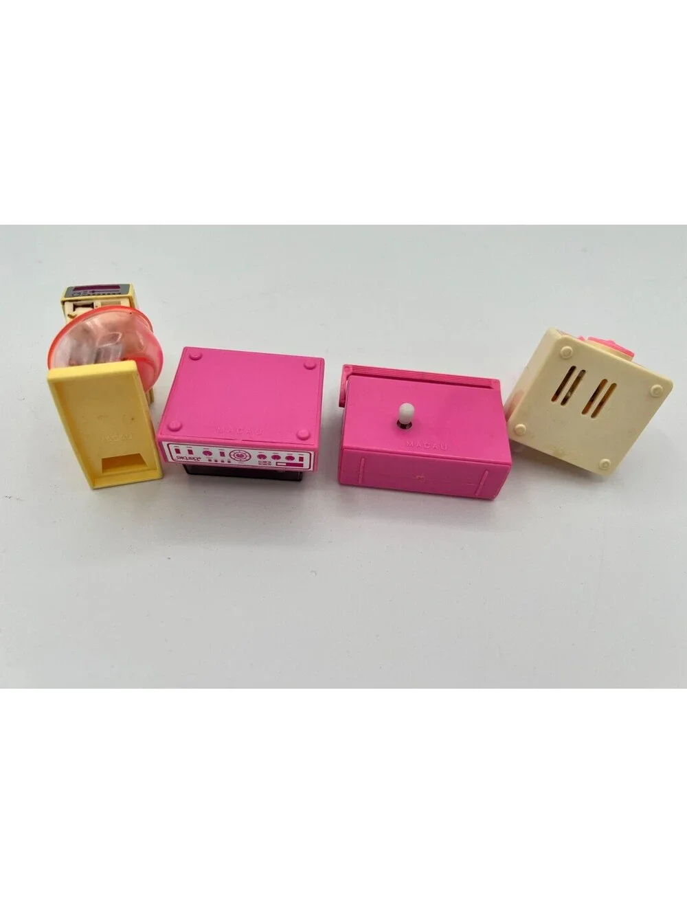 Vintage 80's Barbie Action Accents Mixer, Record Player, BoomBox, Phone All Work
